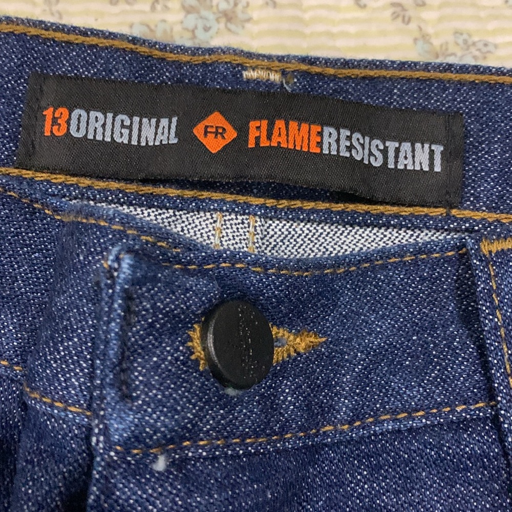 Wrangler flame resistant Jeans NEW Size 34x32 Regular Fit Men’s Dark wash Denim - Picture 9 of 9